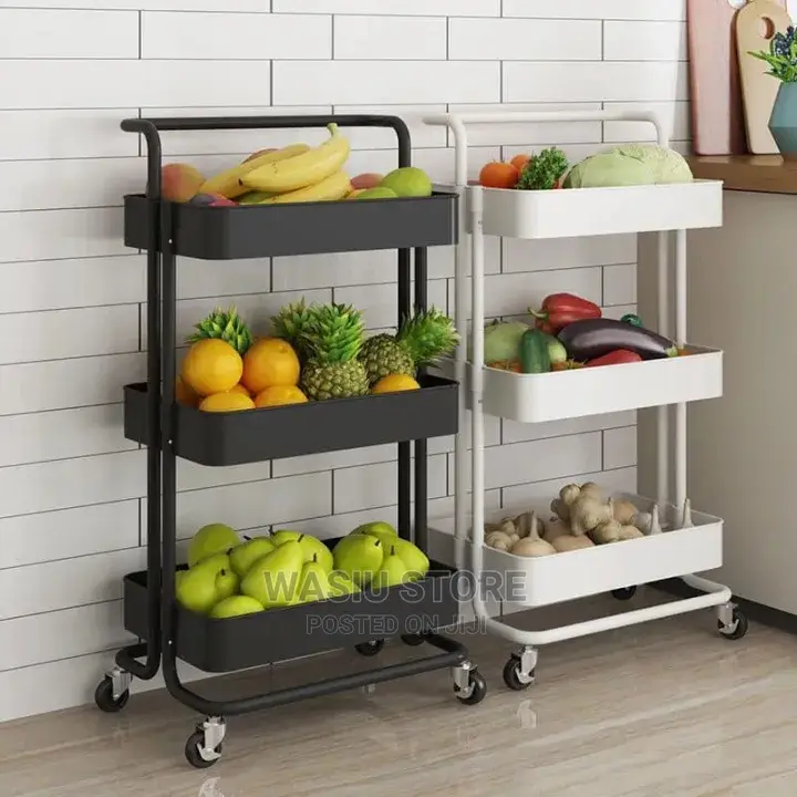 3-Tier Iron Multifunction Trolley / Utility Cart