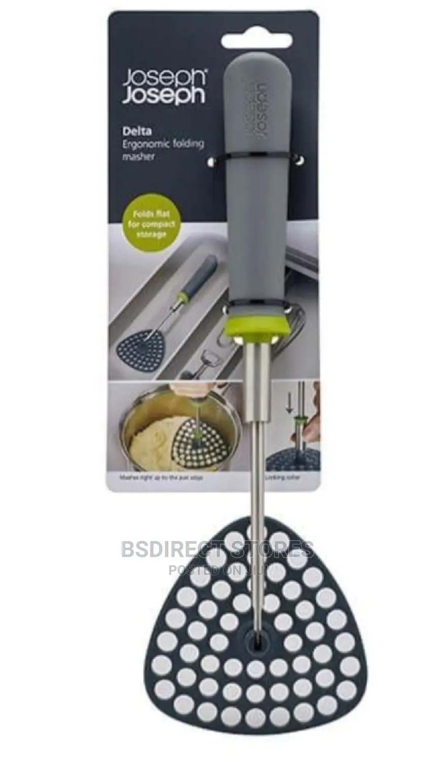 Joseph Joseph Delta-grey / Green Ergonomic Folding Masher