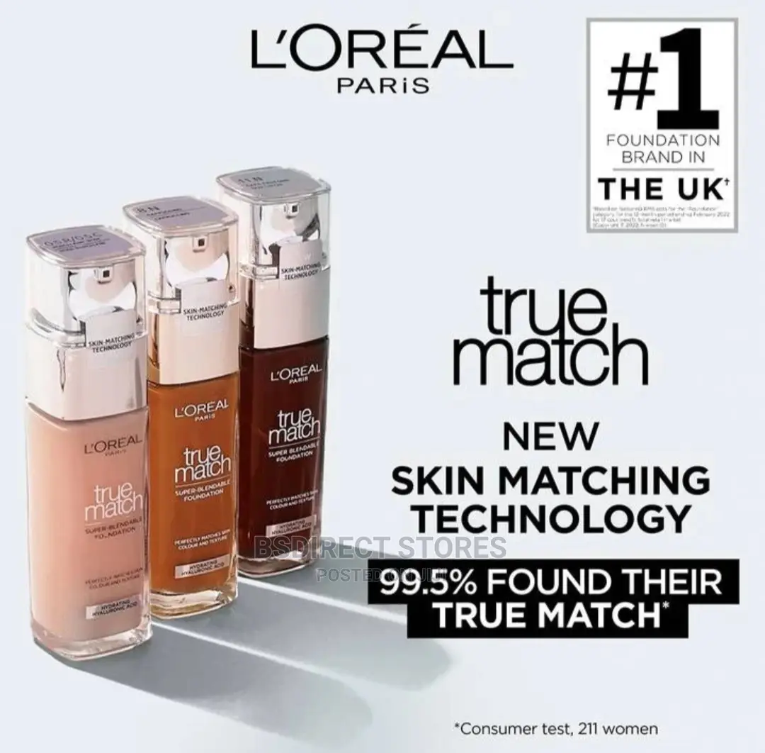 l'Oreal Paris 12N Ebony True Match Blendable Foundation 30ml
