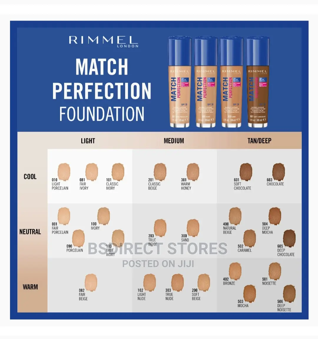 Rimmel London 603 CHOCOLATE Match Perfection Foundation 30ml