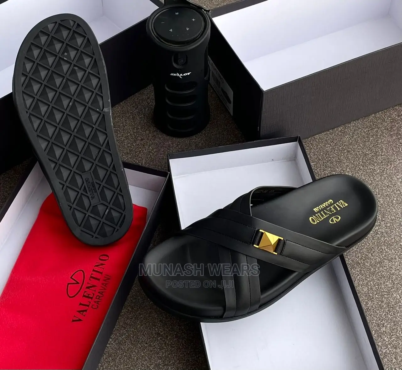 Valentino Leather Slipers