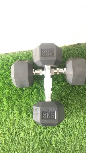 Pair of 5kg Hexagon Dumbbell