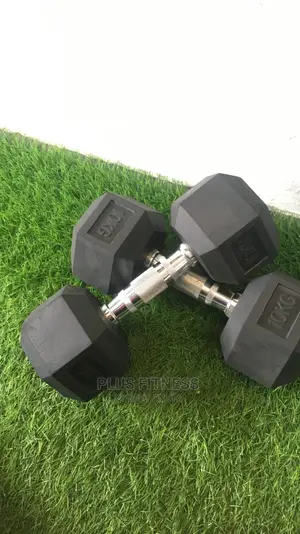 Pair of 10kg Hexagon Dumbbell