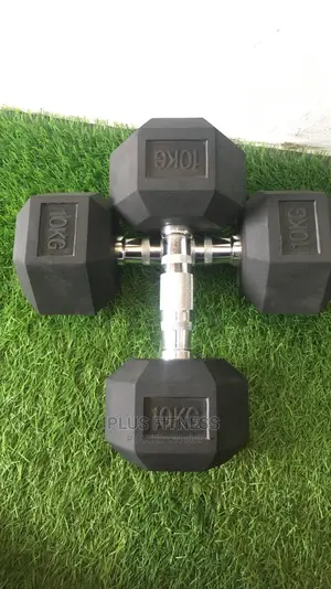 Pair of 10kg Hexagon Dumbbell