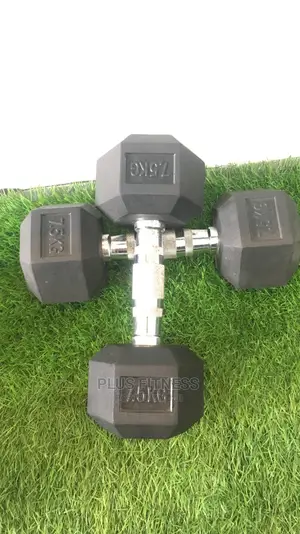 Pair of 7.5kg Hexagon Dumbbell