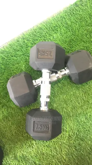 Pair of 7.5kg Hexagon Dumbbell