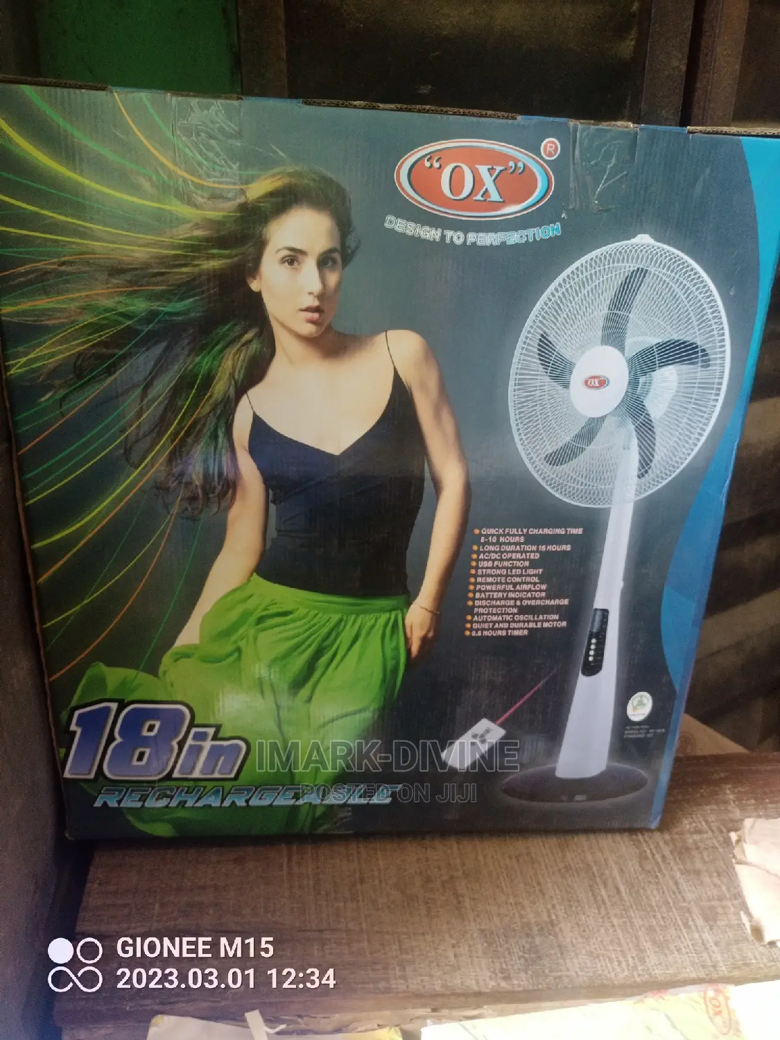 High Quality OX Rechargeable Fan