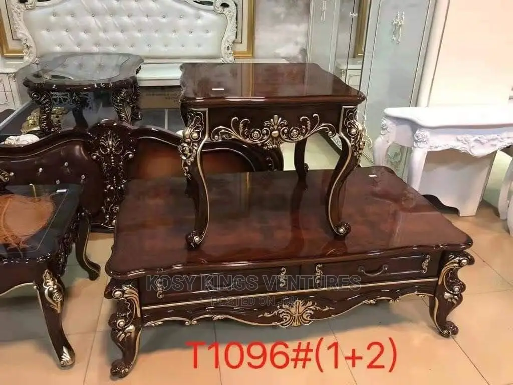 Royal Turkish Wooden Center Table With Two Side Stools