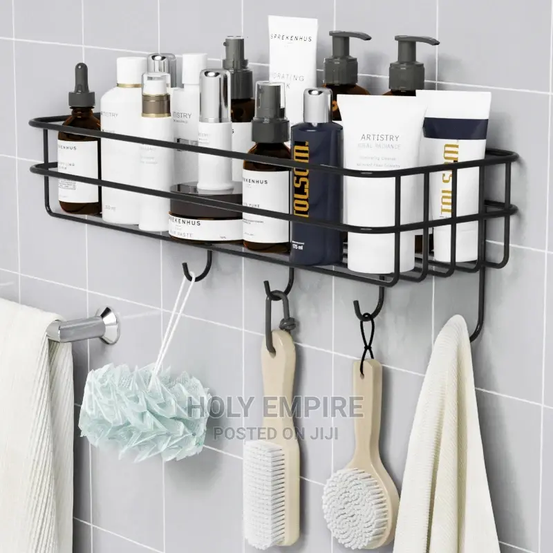 Punch-Free Corner Storage Rack Shower Basket Wall Mount