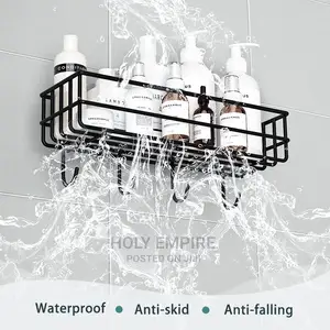 Punch-Free Corner Storage Rack Shower Basket Wall Mount