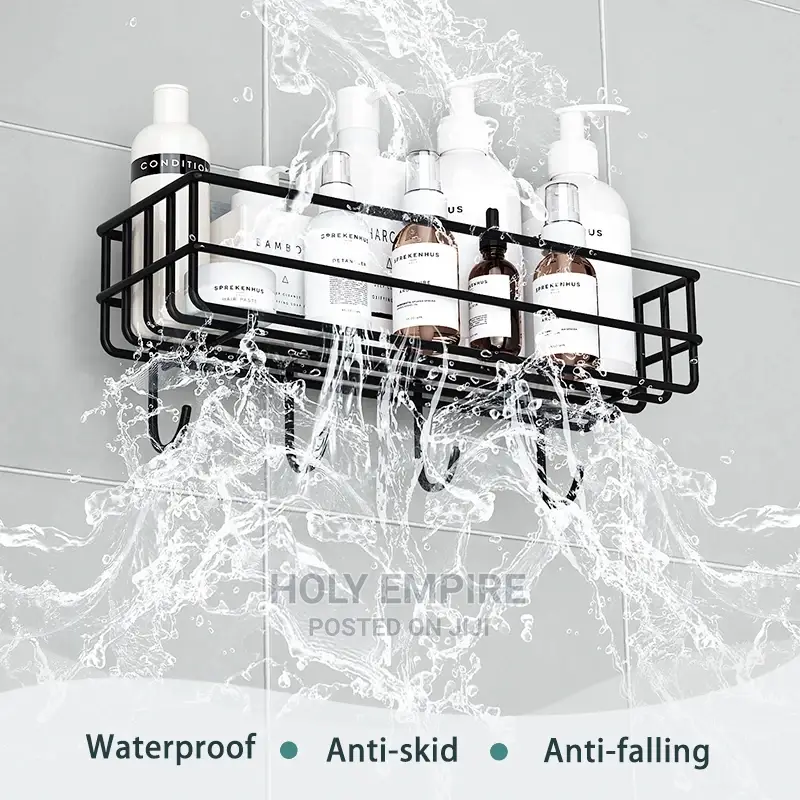Punch-Free Corner Storage Rack Shower Basket Wall Mount