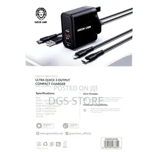 Green Lion Ultra Quick 3 Output Compact 50w With 2 Cable