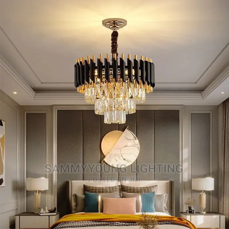 Modern Luxury Ceiling Mounted Crystal Chandelier Light