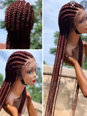 Latest Ghana Weaving Wig Wine Color