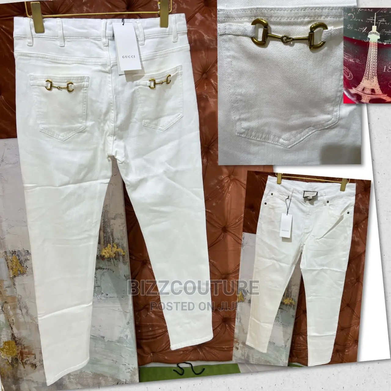 Original GUCCI White Jeans Available in Store