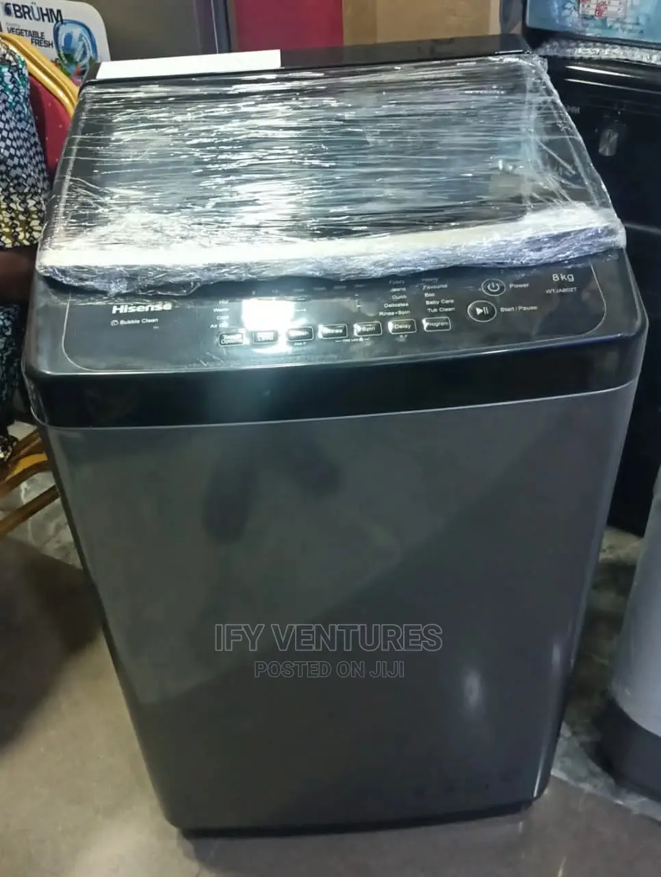 Hisense Washing Machine. Top Loader 8kg. Silver Color