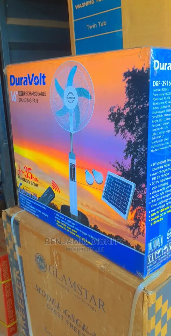 Solar Rechargeable Stand Fan