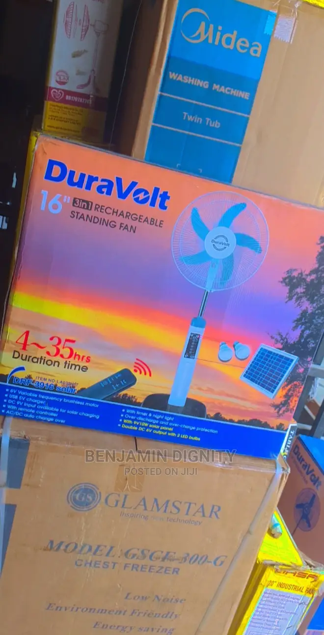 Solar Rechargeable Stand Fan