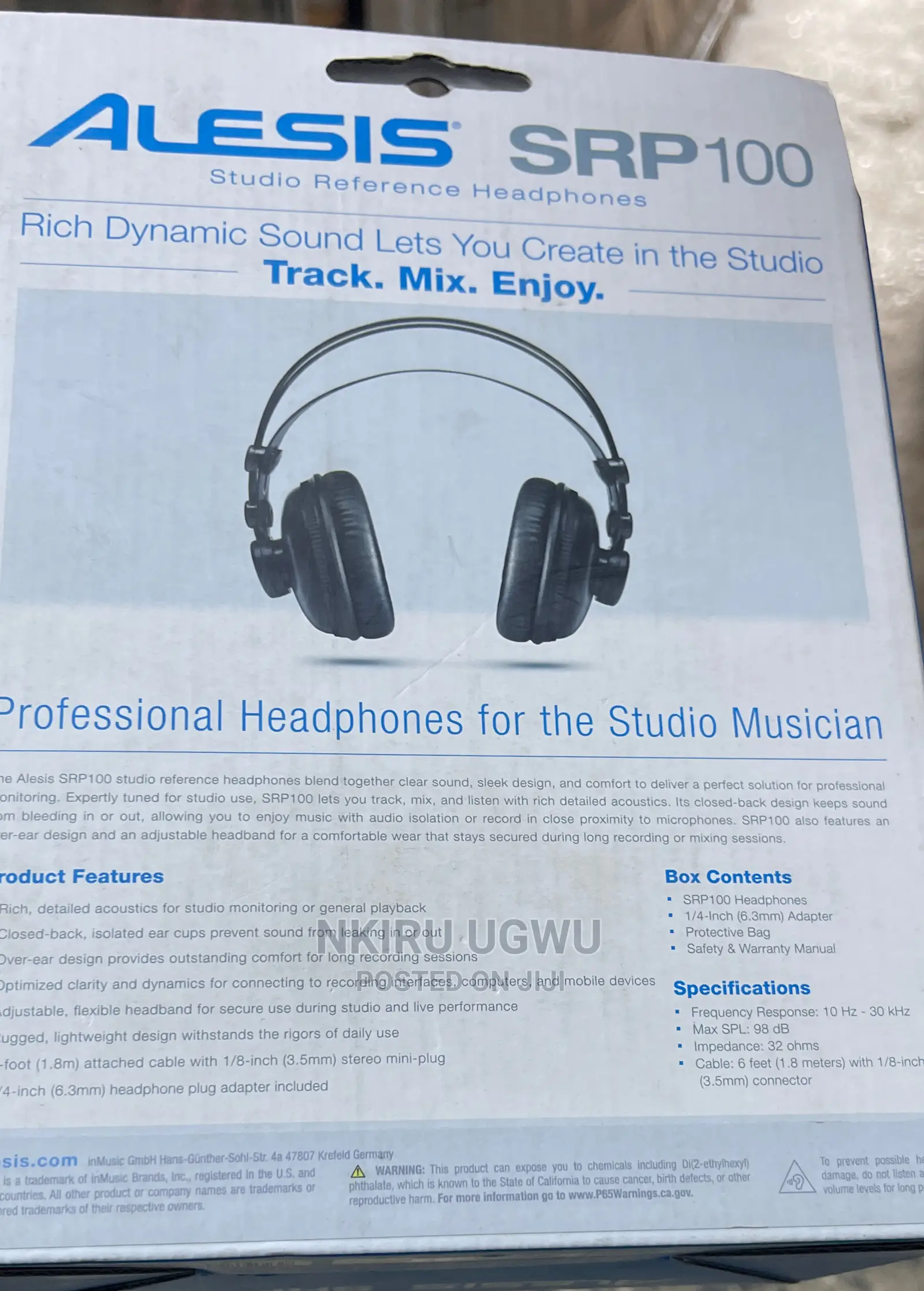 Alesis SRP 100 Studio Reference Headphone.