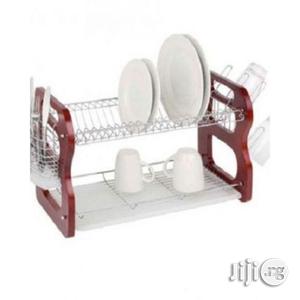 2step Wooden/Stainless Dish Rack