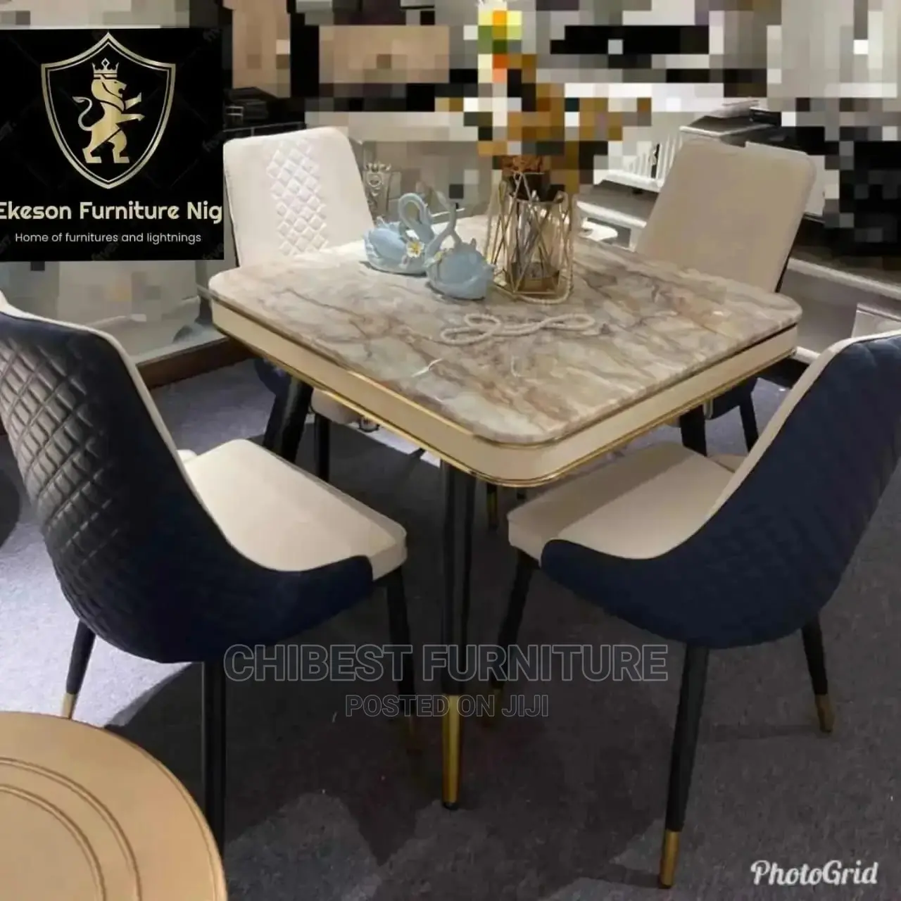 Quality Imported Marble Dining Table With Four Chairs