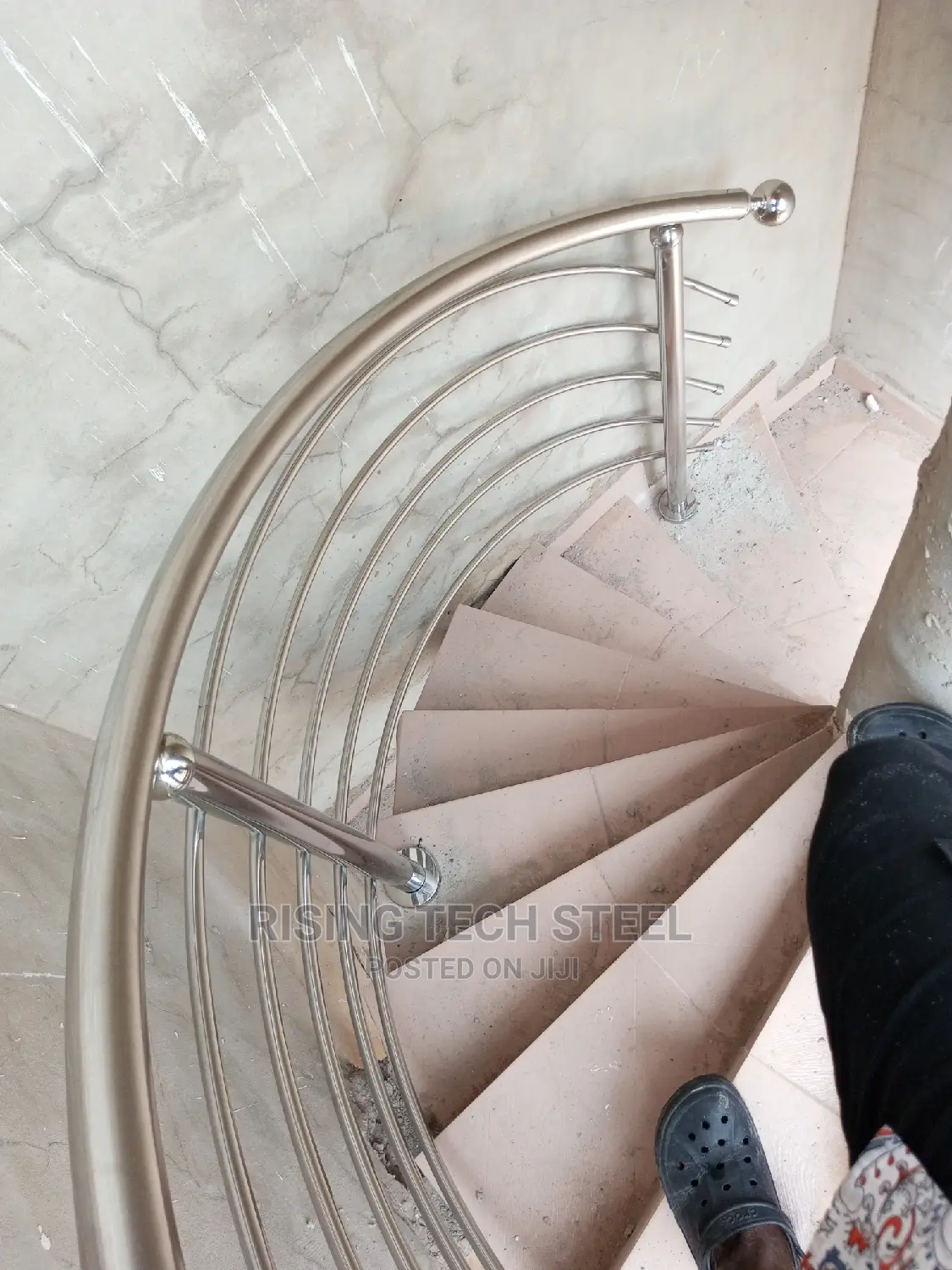 Stainless Handrail Spiral Staircase 304pipes