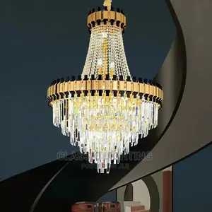 Villa Main Living Room Intelligent Dimming Crystal Chandelie