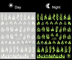 Glow in the Dark Luminous Butterfly Rose Nail Stickers