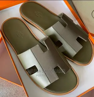 Italian Hermes Leather Slipers