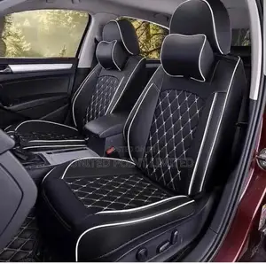 Drafted Leather Seat Cover White Line