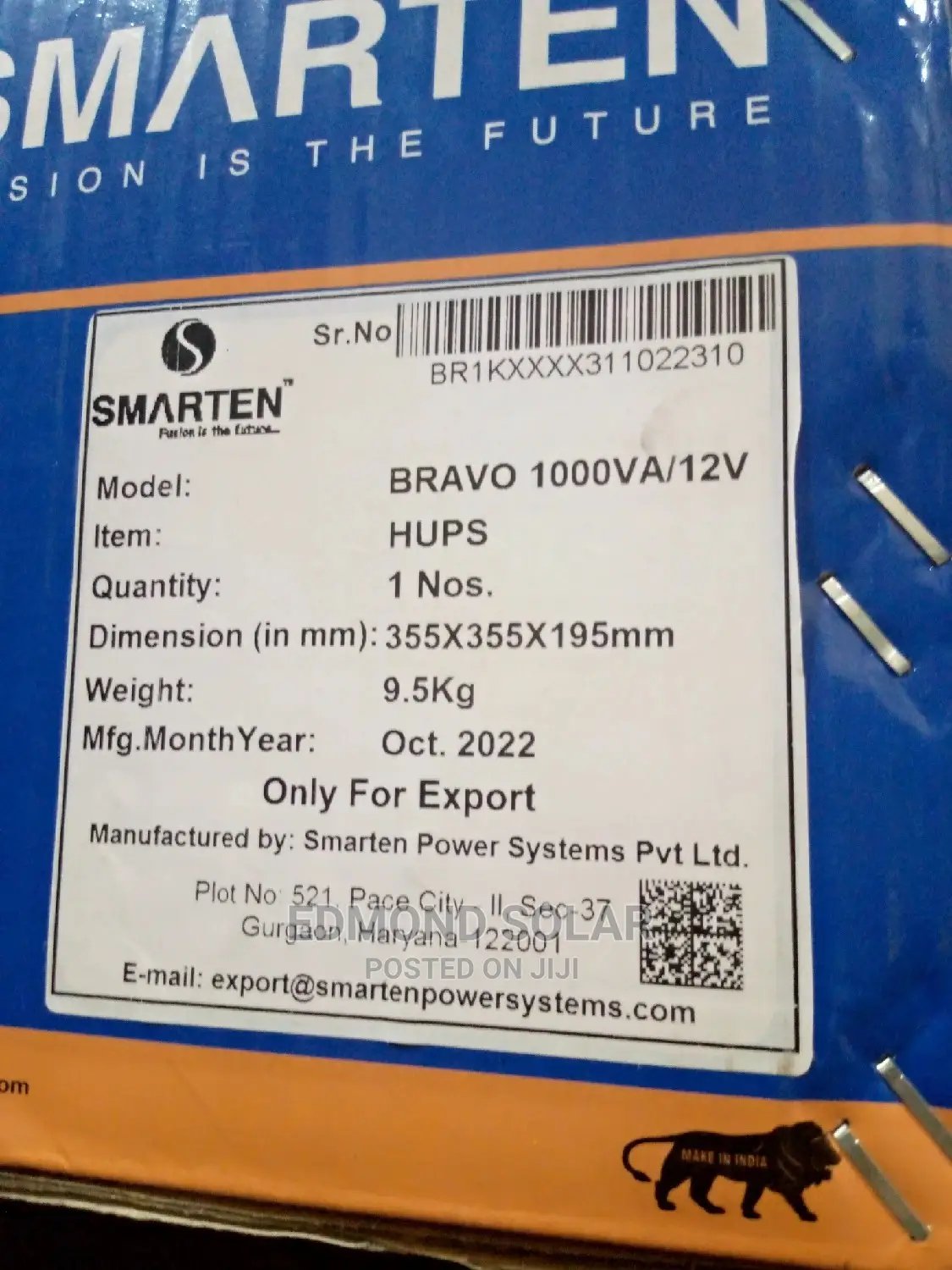 1kva 12V Smarten Solar Inverter One Year