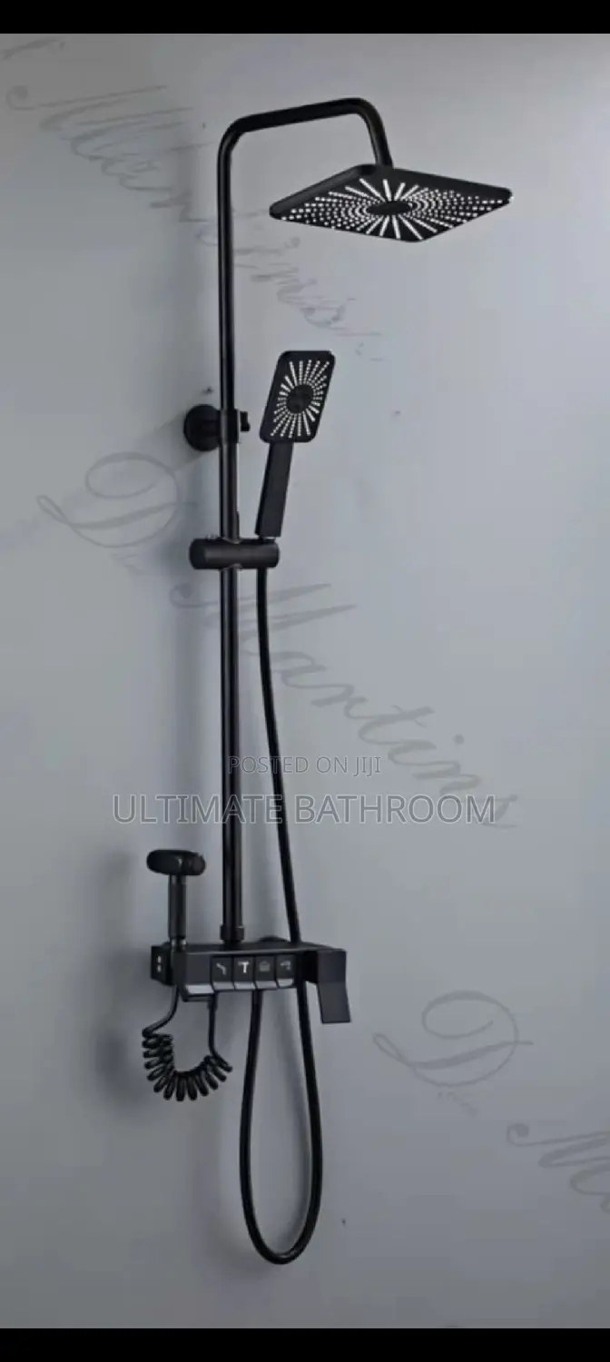 Black Button Standing Shower