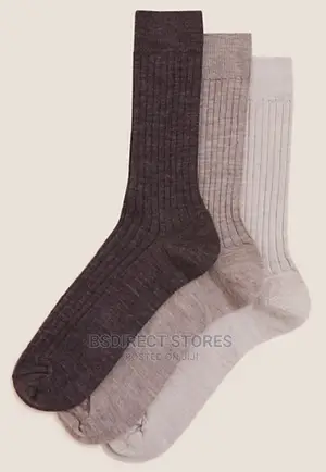 Marks and Spencer NEUTRAL 3pack Luxury Lambswool Smart Socks