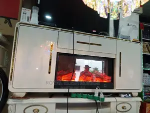 Brand New Modern TV Stand With Electric Fireplace Storage