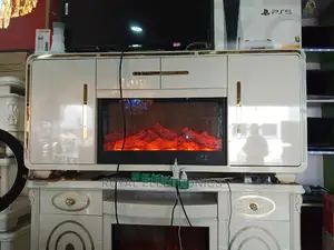 Standard Modern TV Stand With Electric Fireplace Storage