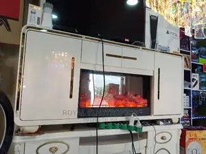 Original Modern TV Stand With Electric Fireplace Storage