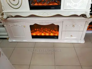 Brand New Big Golden TV Stand With Drawers and Fireworks