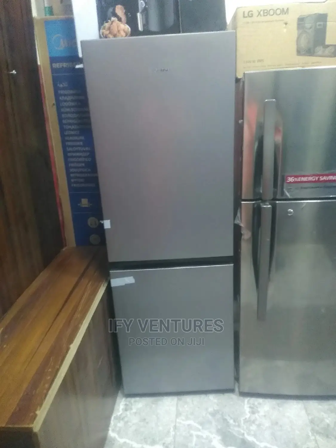 Hisense Double Door Refridgerator. Silver Color