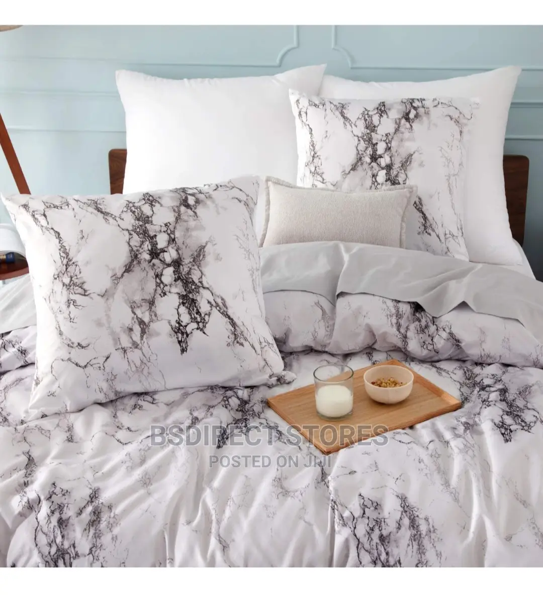 Bedsure Get Cozy Marble Pattern KING Duvet + 2 Pillowcases