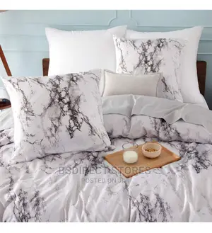 Bedsure Get Cozy Marble Pattern KING Duvet + 2 Pillowcases