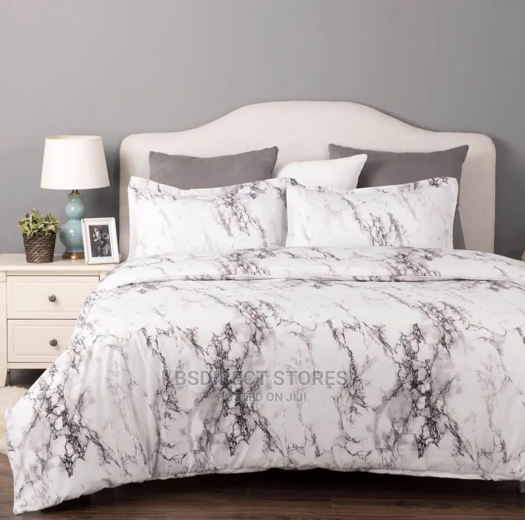 Bedsure Get Cozy Marble Pattern KING Duvet + 2 Pillowcases