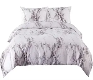 Bedsure Get Cozy Marble Pattern KING Duvet + 2 Pillowcases