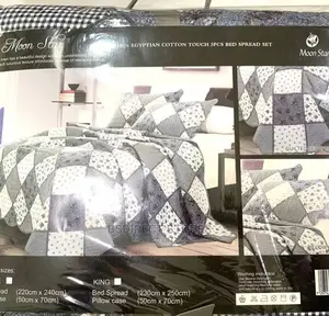 Cotellia Moonstar Black/White Embroidery Bedspread Superking