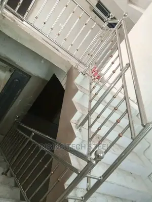 Stainless Handrail With Double Ring Ball Gold