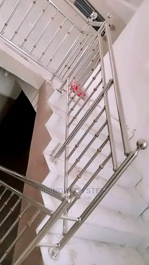 Stainless Handrail With Double Ring Ball Gold