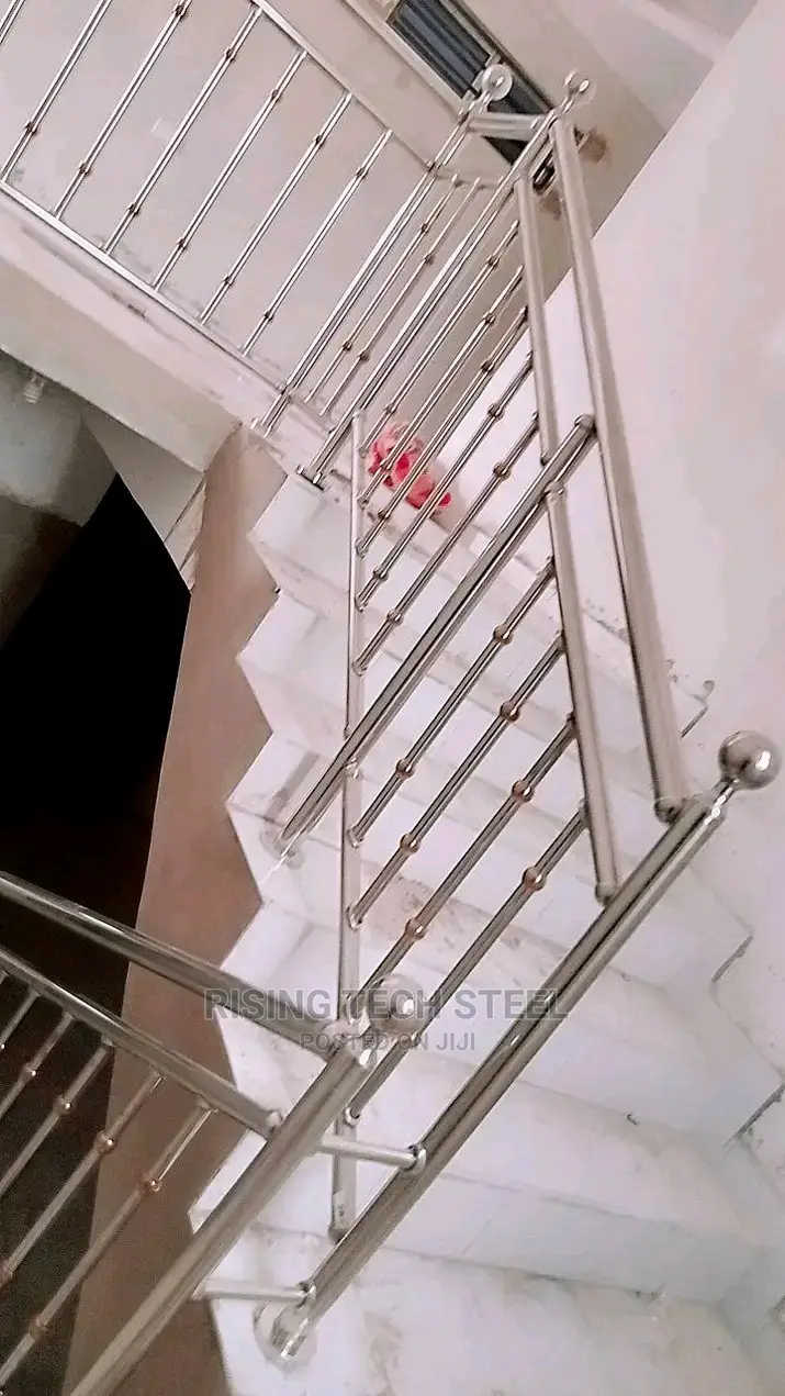 Stainless Handrail With Double Ring Ball Gold