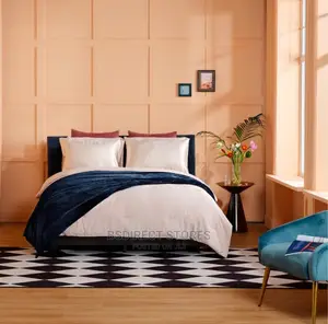Bedsure Navy Fleece Bedspread King Fluffy Flannel Blanket