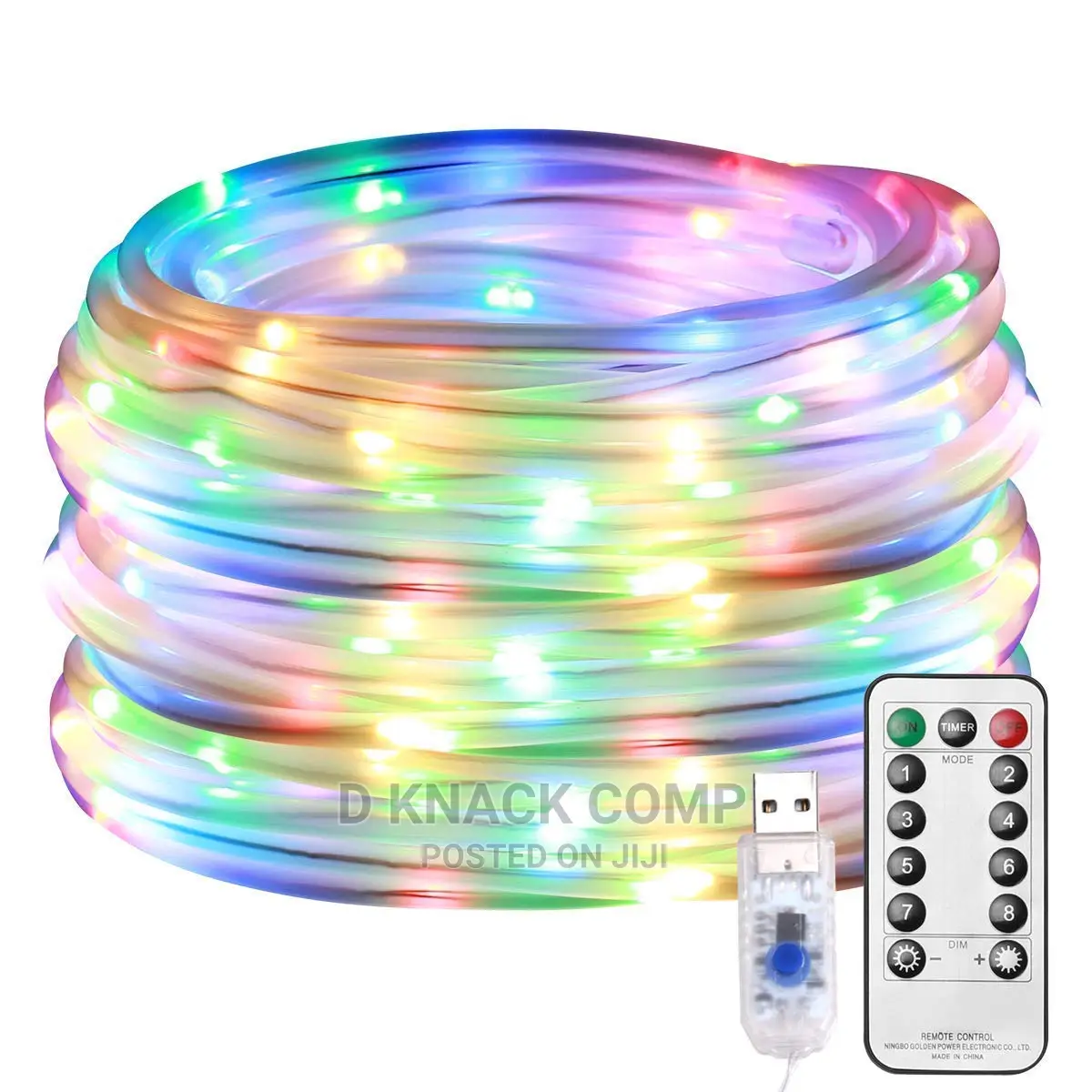 USB Tube Light String 10 Meters 100 Multicoloured Rope Light
