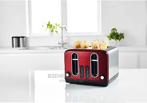 George Home RED Stainless Steel 4 Slice Deep Slots Toaster
