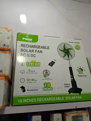 7ah 12V Rechargeable Solar Fan